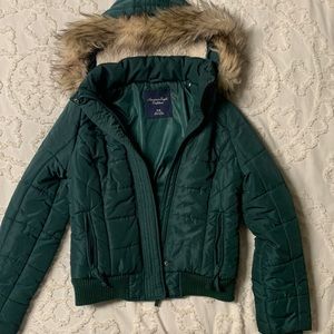 American Eagle Outfitters puffer jacket, green, size medium